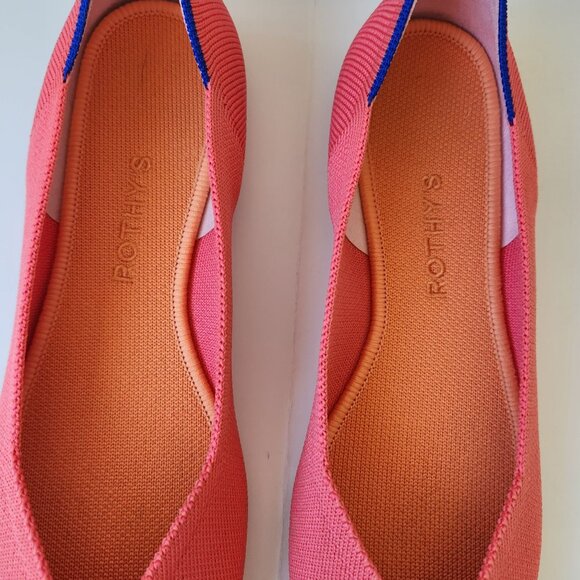 Rothys The Point Flats Tropical Punch Coral Soft Comfy Cute Preppy Office 9.5 - Picture 4 of 9